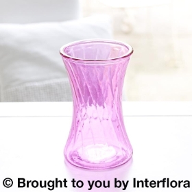 Swirl Nigella Glass Vase Pink