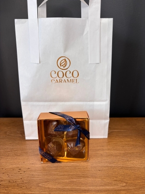 Salted Caramel Hearts 4 box clear lid by coco caramel