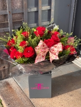 24 Red Rose Hand tied in water