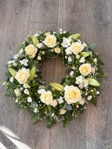 Freesia , Lily & Rose Wreath