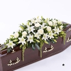 Lily and Rose Casket Spray   White *