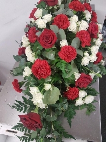 Red rose , carnation & white spray rose